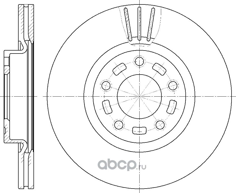 Диск тормозной вентилируемый (G-Brake). Артикул GR02964