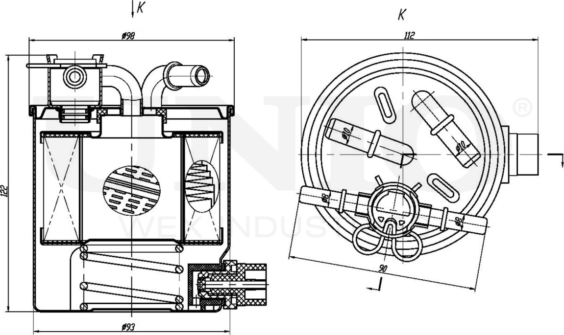 Фильтр топливный Renault Megane II 03-, Scenic II 05-, Grand Scenic II 05- (дизель) (Unio). Артикул FLT-50038