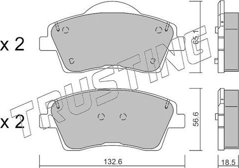 Тормозные колодки Trusting передние для Volvo XC40 I 2017-2026. Артикул 1249.0