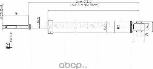 Амортизатор задний NISSAN MARCHMICRACUBE 92-02 R (SAT). Артикул ST5621041B25