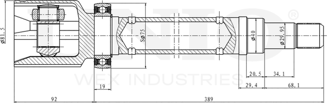 ШРУС внутренний (Unio). Артикул CVJ-30059