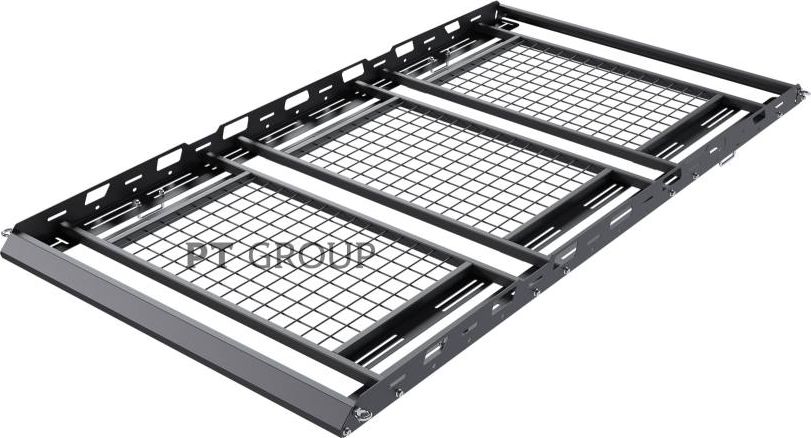 Багажник-корзина PT Group трехсекционная универсальная с основанием-решетка (ППК) 2100х1100 мм под поперечины на крышу автомобиля. Артикул UNI-XX-330703.00