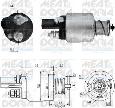 Втягивающее реле стартера Meat & Doria для Skoda Fabia I 1999-2008. Артикул 46126