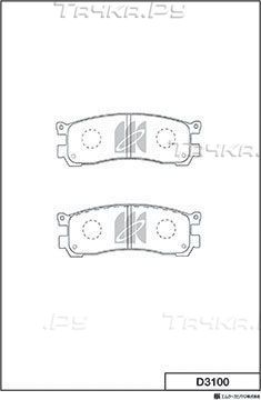 Тормозные колодки MK Kashiyama задние для Mazda 626 IV (GE) 1991-1997. Артикул D3100