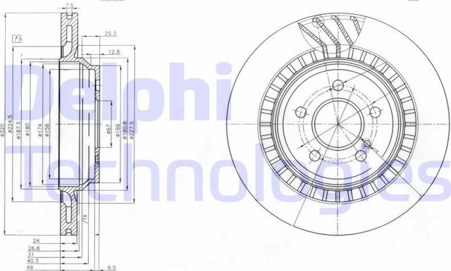 Тормозной диск Delphi. Артикул BG4144