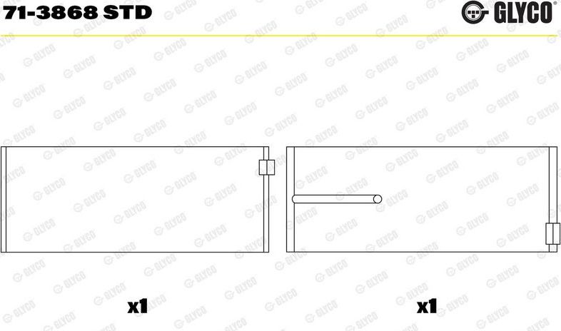 Вкладыши шатунные Glyco для Mercedes-Benz Travego 1999-2026. Артикул 71-3868 STD