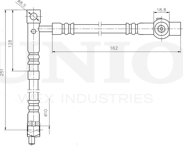Шланг тормозной (Unio). Артикул BRH-10075