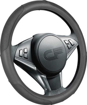 Оплётка на руль CarFashion Tornado (размер M, экокожа, цвет ЧЕРНЫЙ/ЧЕРНЫЙ/ЧЕРНЫЙ). Артикул 31333