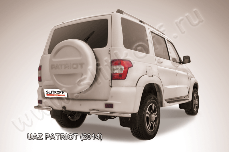 Защита Slitkoff задняя уголки d57 для УАЗ Patriot I рестайлинг 2014-2026. Артикул UP14-009