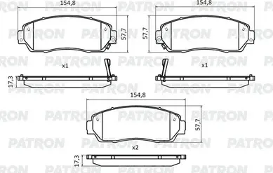 Колодки тормозные дисковые пер. CHERY Tiggo 7 Pro/8 Pro/ EXEED TXL/VX / HOVER H3 (Patron). Артикул PBP354