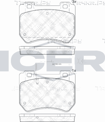 Тормозные колодки Icer для Alfa Romeo 159 2005-2012. Артикул 181932