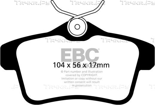 Тормозные колодки EBC Brakes задние для Citroen DS4 2011-2015. Артикул DP22053