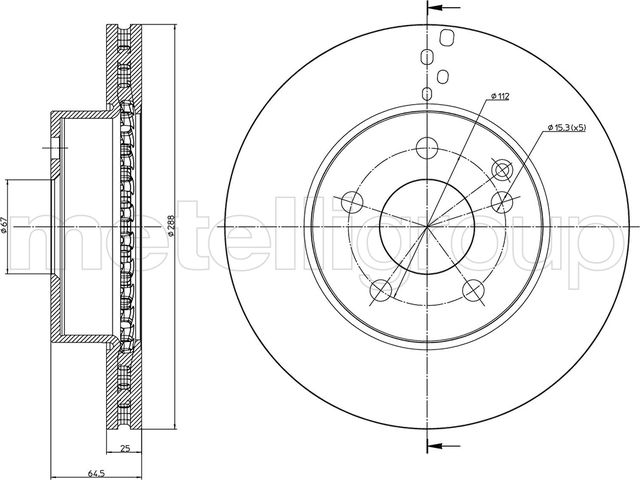 Тормозной диск Metelli. Артикул 23-0934C