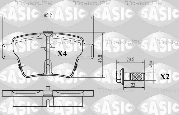 Тормозные колодки Sasic задние для Citroen C4 II 2006-2011. Артикул 6210023