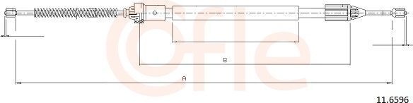 Трос ручника (тросик ручного тормоза) Cofle. Артикул 92.11.6596