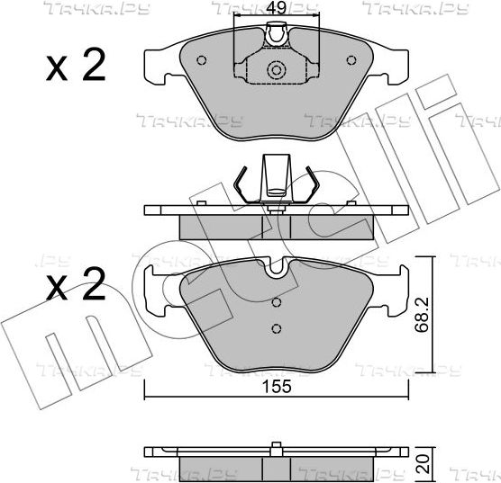 Тормозные колодки Metelli передние для BMW 7 IV (E65/E66) 2001-2008. Артикул 22-0558-9
