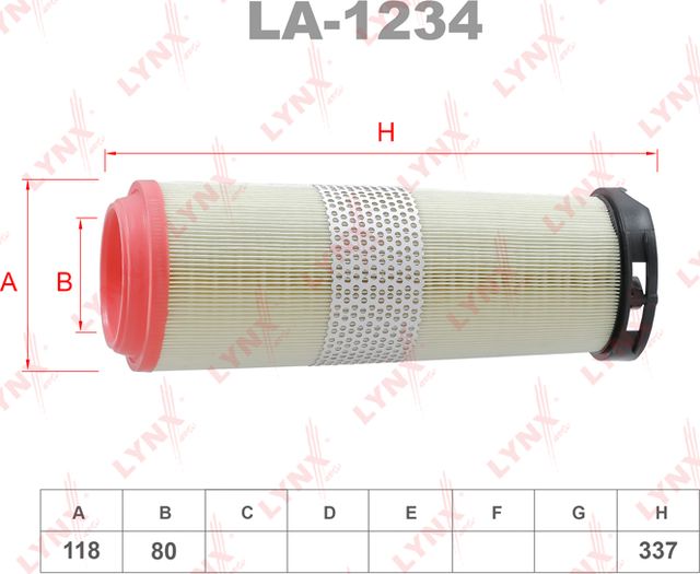Воздушный фильтр LYNXauto. Артикул LA-1234