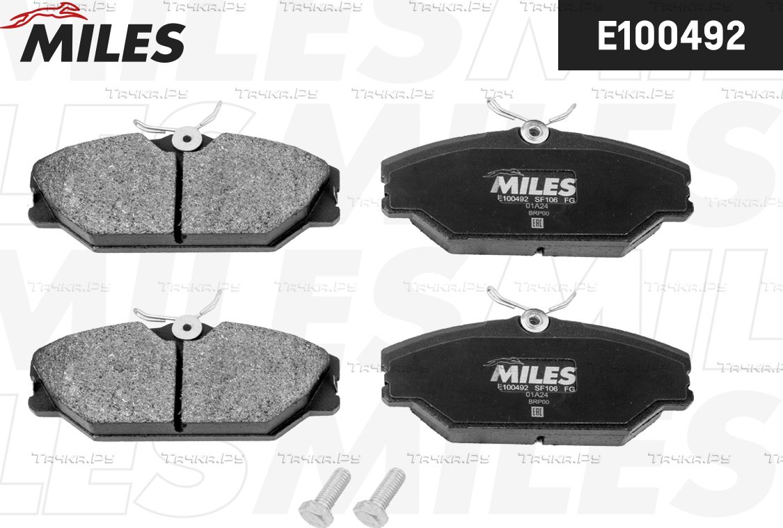 Тормозные колодки Miles (Semi-Metallic) передние для Renault Laguna I 1997-2001. Артикул E100492
