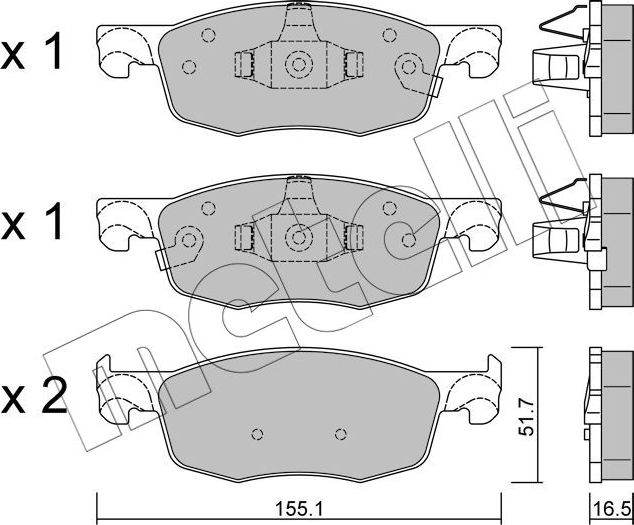 Тормозные колодки Metelli передние для Toyota Yaris XP210 2020-2026. Артикул 22-1282-0