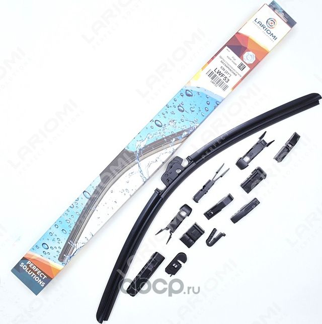 Щетка стеклоочистителя 530 мм LARIOMI (бескаркасная Multiadaper 10 в 1) 1 шт.. Артикул LWF53
