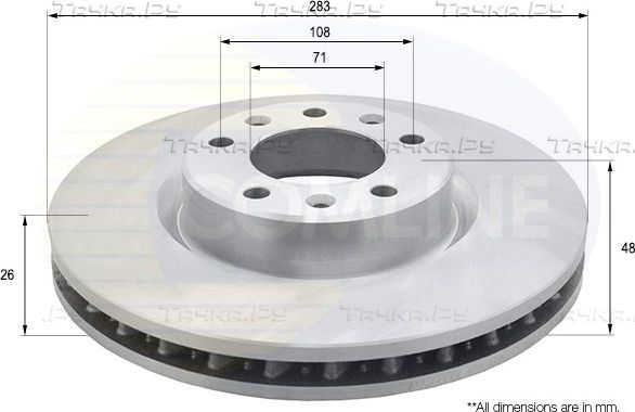 Тормозной диск Comline COATED. Артикул ADC2727V