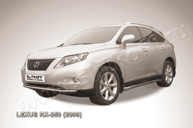 Защита Slitkoff переднего бампера d57 для Lexus RX 350 2009-2012. Артикул LRX35008