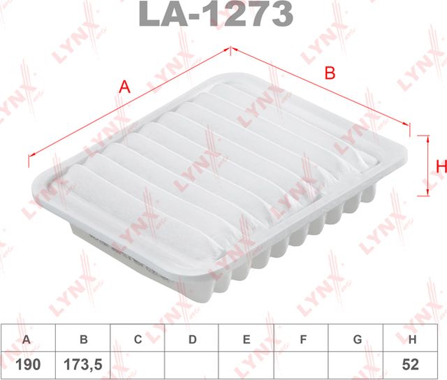 Воздушный фильтр LYNXauto для Geely MK I 2005-2015. Артикул LA-1273