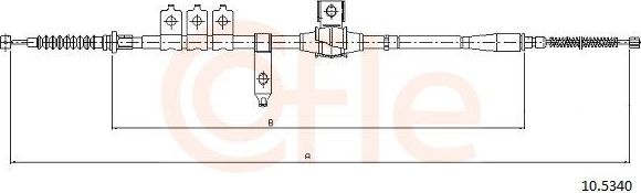 Трос ручника (тросик ручного тормоза) Cofle. Артикул 10.5340