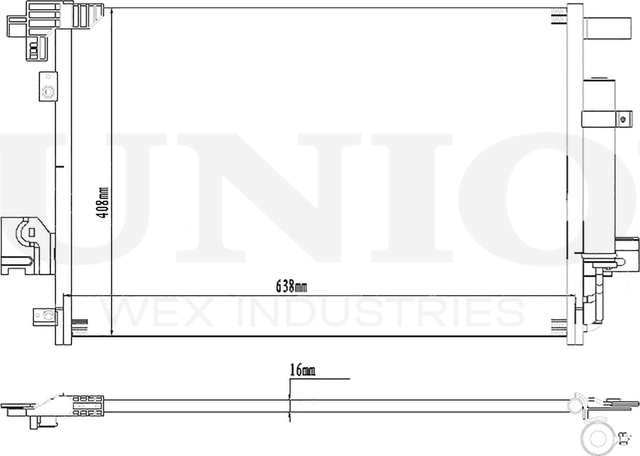 Радиатор кондиционера (Unio). Артикул RAD-30012