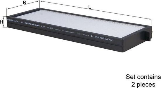 Салонный фильтр Mahle. Артикул LA 912/S