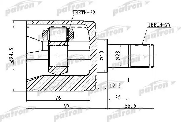 Шрус наружный (граната) Patron. Артикул PCV1022