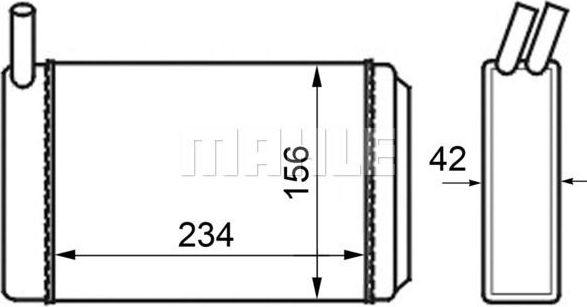 Радиатор отопителя (печки) Mahle Behr для Volkswagen Santana 1981-1984. Артикул AH 39 000S