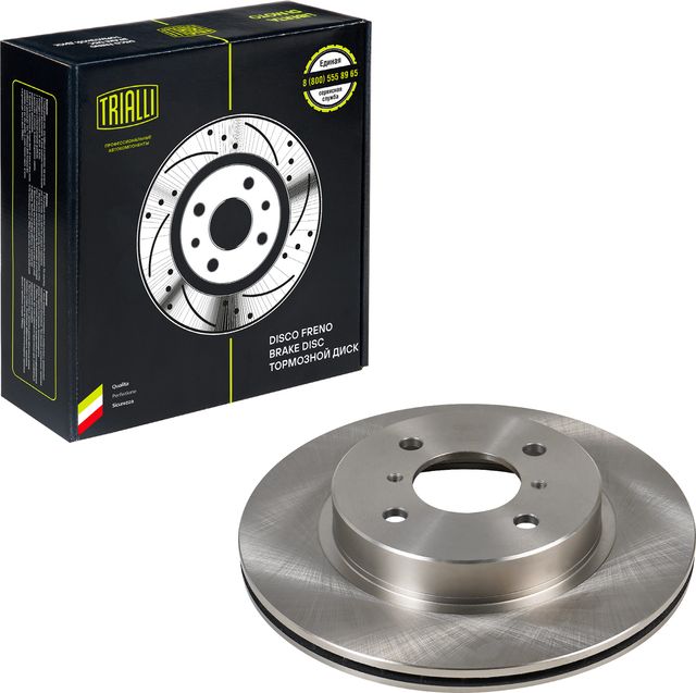 Тормозной диск Trialli передний для Chery Kimo (A1) 2007-2014. Артикул DF 084817