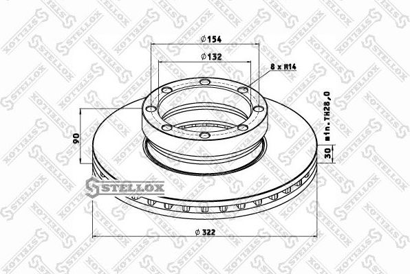 Тормозной диск Stellox. Артикул 85-00760-SX