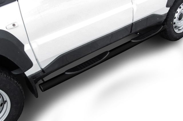 Пороги Slitkoff труба d76 с проступями для для Lada Niva Travel 2020-2026 ЧЕРНЫЕ матовые. Артикул NivTR007B