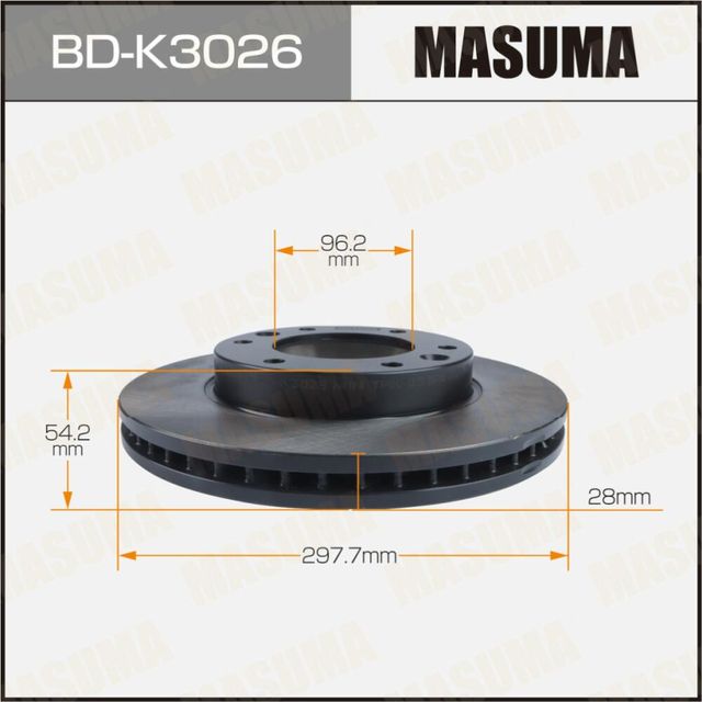 Диск тормозной MASUMA, front HYUNDAI H-1 II 08-21 [уп.2] Masuma. Артикул BDK3026