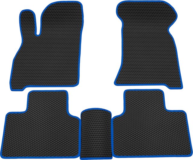Коврики Rezkon EVA Соты для салона Lada Priora 2170, 2171, 2172 2007-2018 Синий кант. Артикул 9139025103