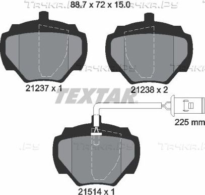 Тормозные колодки Textar задние для Land Rover Discovery I 1989-1998. Артикул 2123701