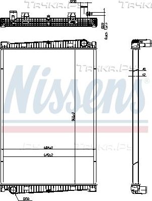 Радиатор охлаждения двигателя Nissens для MAN TGM 2005-2026. Артикул 67193