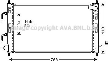 Радиатор охлаждения двигателя AVA. Артикул MT2240
