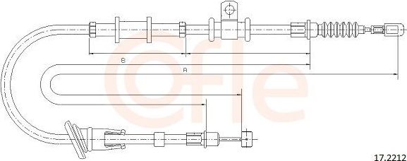 Трос ручника (тросик ручного тормоза) Cofle. Артикул 17.2212