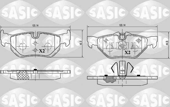 Тормозные колодки Sasic. Артикул 6216012