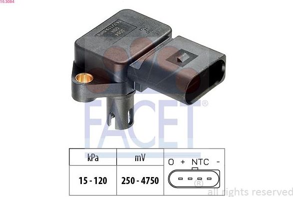 Датчик абсолютного давления (ДАД, MAP) Facet Made in Italy - OE Equivalent. Артикул 10.3084