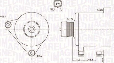 Генератор Magneti Marelli для Citroen C-Elysee I 2012-2026. Артикул 063731741010