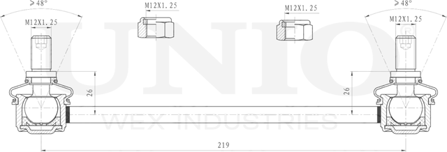 Тяга/стойка стабилизатора (Unio). Артикул SSP-50150