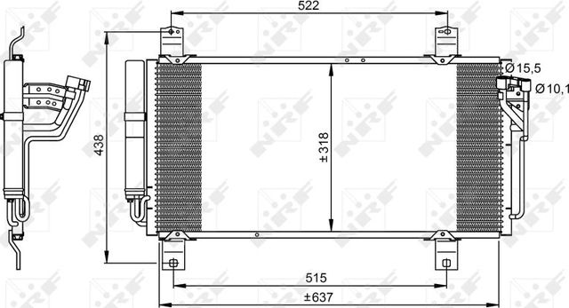 Радиатор кондиционера (конденсатор) NRF EASY FIT для Mazda 6 II (GH) 2007-2013. Артикул 35949