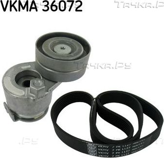 Приводной ремень поликлиновой с роликами (комплект) SKF для Renault Grand Scenic III 2009-2015. Артикул VKMA 36072