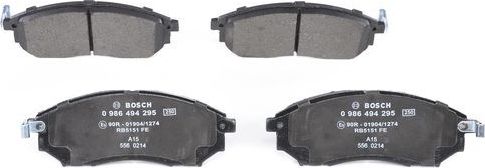 Тормозные колодки Bosch. Артикул 0 986 494 295