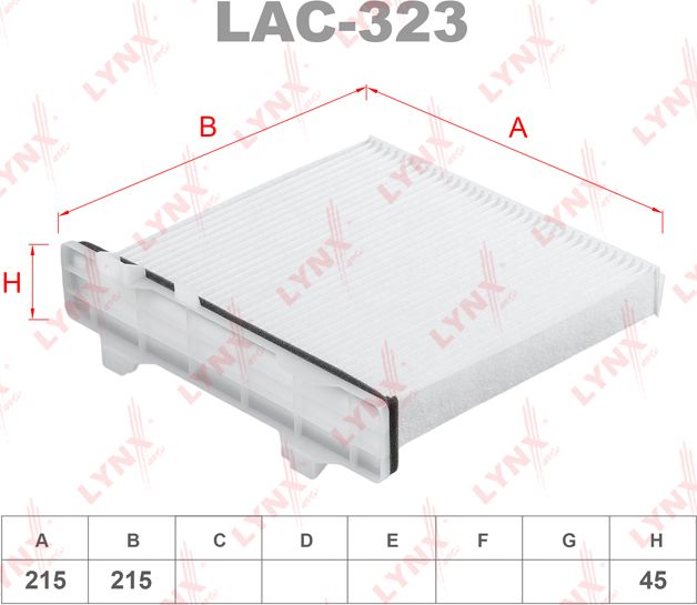 Салонный фильтр LYNXauto для Mitsubishi Pajero Pinin 1999-2007. Артикул LAC-323