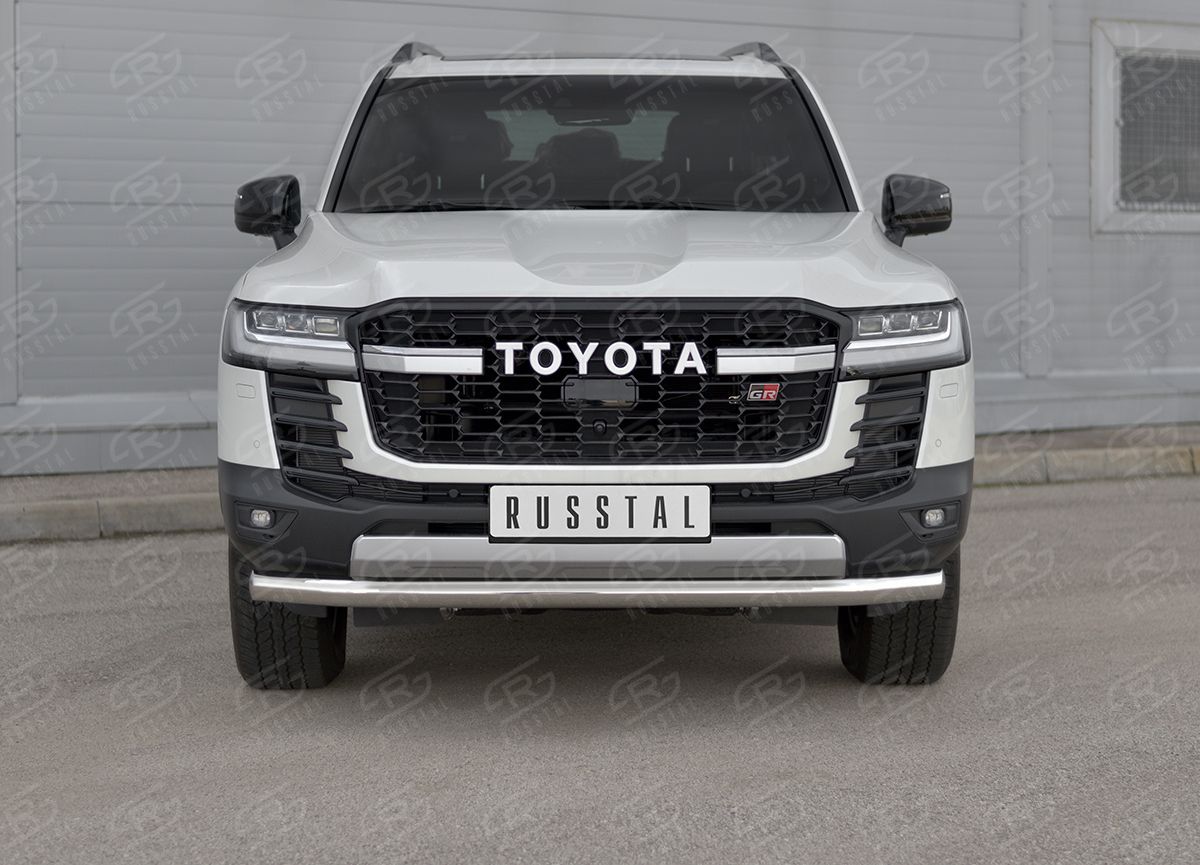 Защита RusStal переднего бампера d76 секции для Toyota Land Cruiser 300 GR Sport 2021-2026. Артикул TLCZ-003957